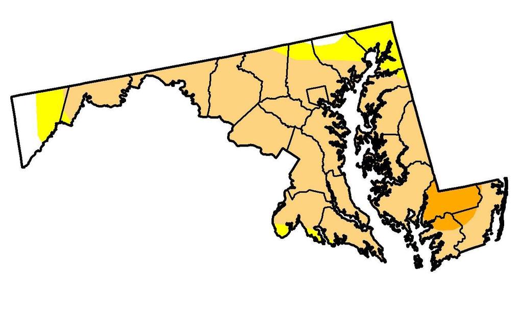 Currently the most of the state is experiencing moderate drought conditions with severe drought conditions on parts of the Lower Eastern Shore.