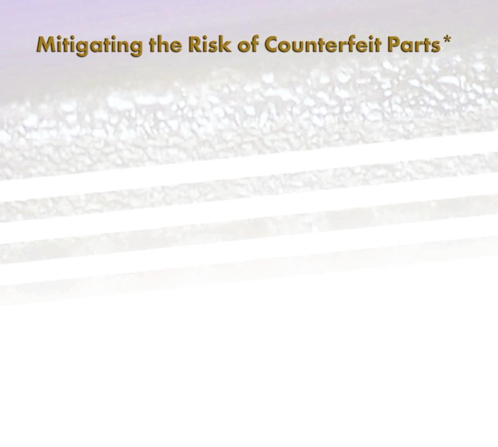 ABSTRACT Counterfeit parts generally those whose sources knowingly misrepresent the parts identity or pedigree have the potential to seriously disrupt the Department of Defense (DoD) supply chain,