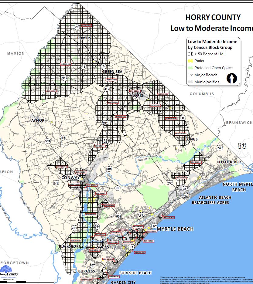 Map of Census designated LMI areas