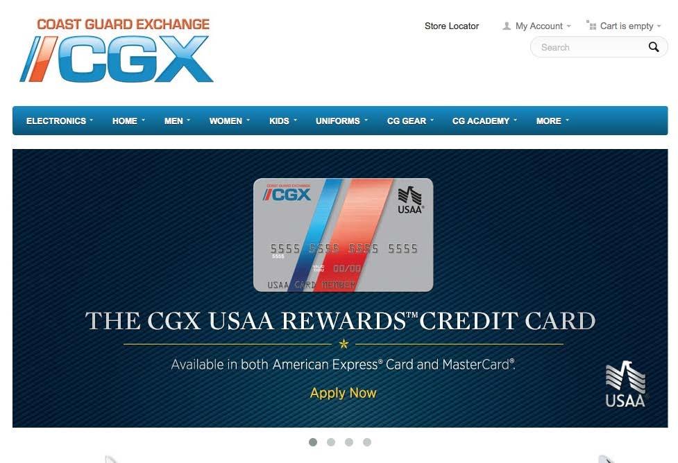 USAA/CGX Rewards card The USAA/CGX card is available to ALL eligible patrons of CGX DHS, DoD, Auxiliary, Reserves, eligible family members and