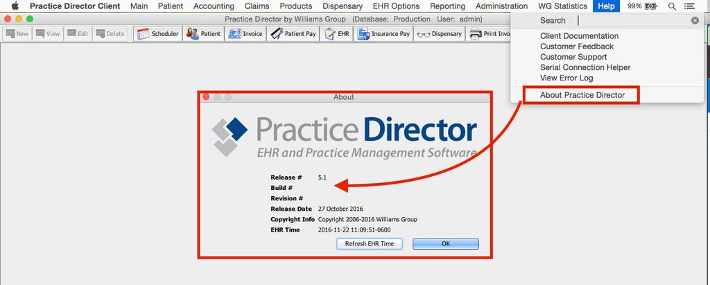 you have registered or on how to register you can click the HELP DESK button and a member of the AOA MORE team will follow up with you Practice Director Versions 5.1.