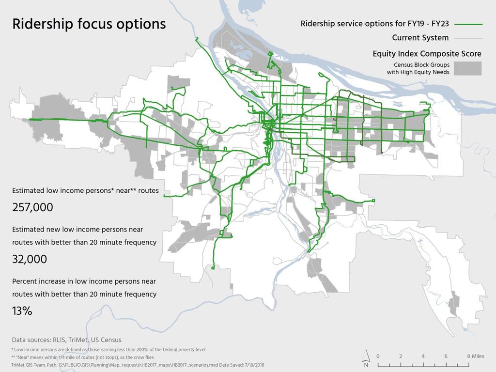 16 Ridership Scenario Improvements 2 new bus lines 3 route extensions 5 frequency