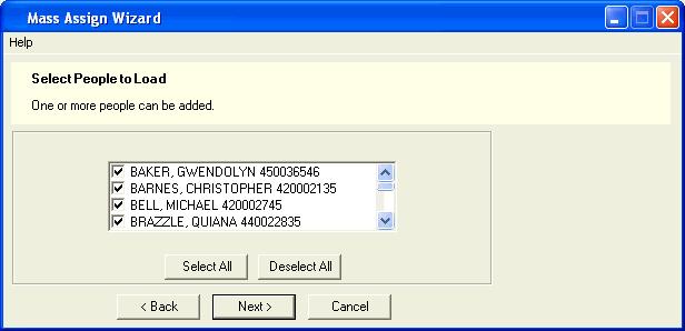 Figure 2 8: CSV File Error Log 3. DTAS displays the Select People to Load dialog box. 4. By default, all records are selected.