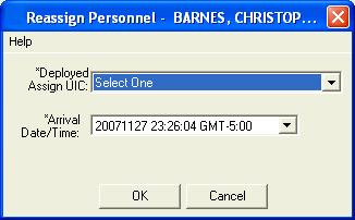5. You can reassign persons individually or as a group if the new DASUIC and the date/time are the same.