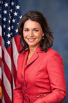 Asian American and Pacific Islander Tulsi Gabbard was raised by a Hindu mother and a Catholic father in a multi-racial, multi-cultural, multifaith