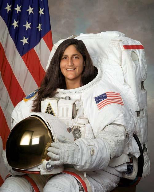 Captain Sunita Lyn Suni Williams, of Indian-Slovenian descent, served as an American astronaut and United States Navy officer.
