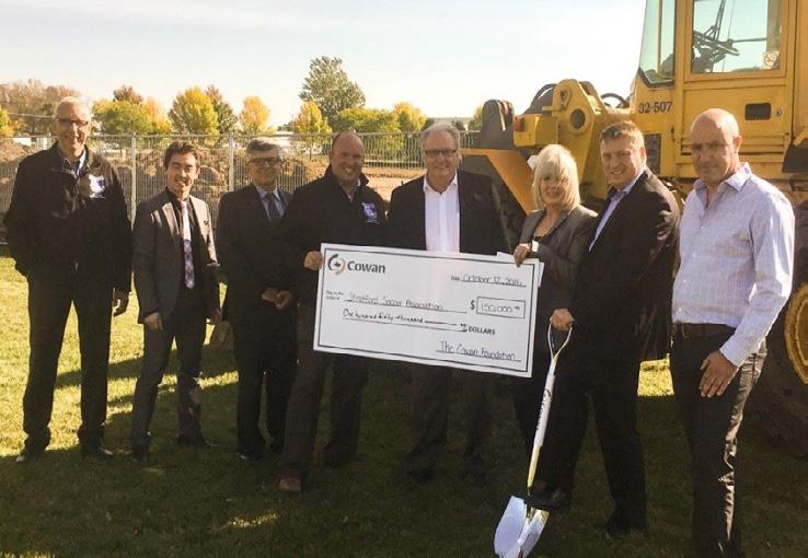 By partnering with the City of Stratford and the Stratford Soccer Association, The Cowan Foundation supported Stratford s new community park project which aligns with one of our Foundation s