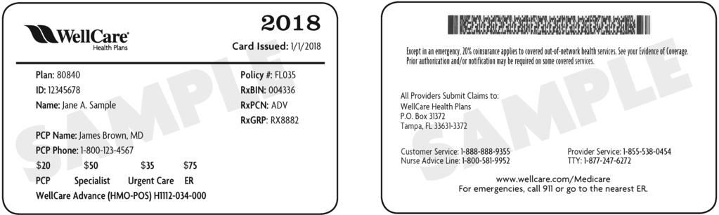 Chapter 1: Getting started as a member 7 As long as you are a member of our plan you must not use your red, white, and blue Medicare card to get covered medical services (with the exception of