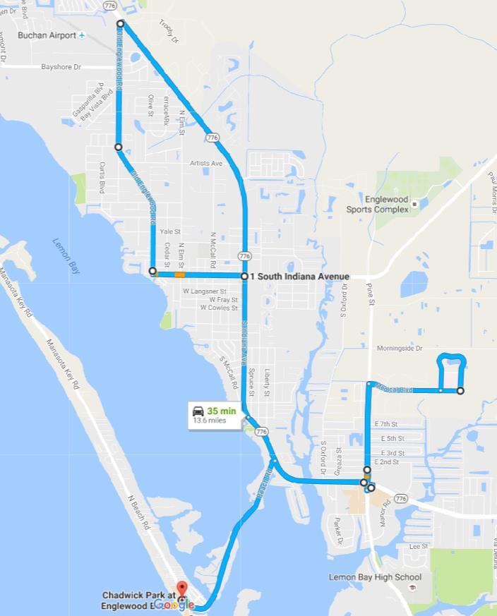 Proposed Beach Route Service Area Every 60 minutes or better Service to