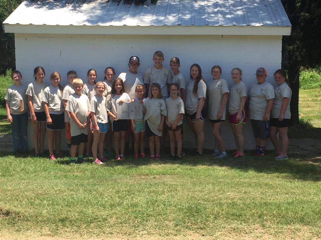 4-H Camp 2016 Alfalfa County 4-H members had a great time at County camp this year. We had 19 4-H members from Alfalfa County attend camp June 28-30, in Vici, OK.