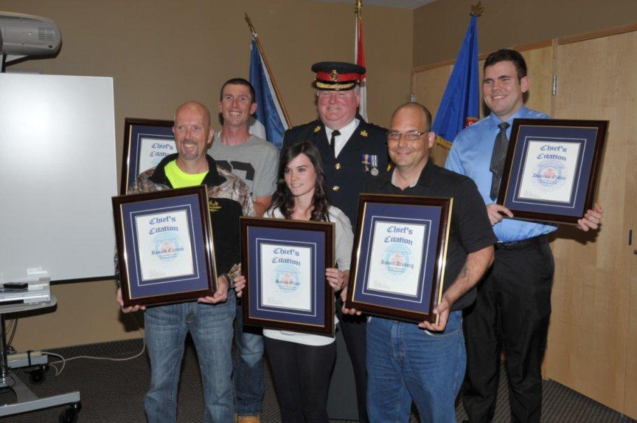 Five community members were recognized for their heroic actions as recipients of a Chief s Citation Award.