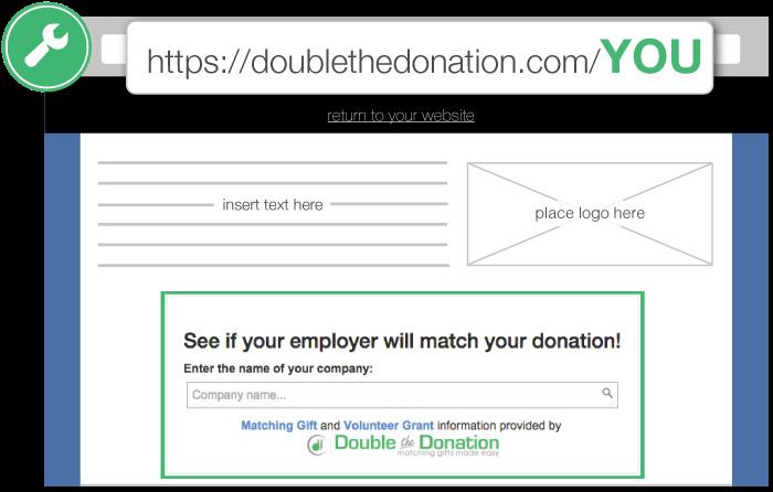 Option 1: Use a customizable template on Double the Donation s website to create a matching gift page