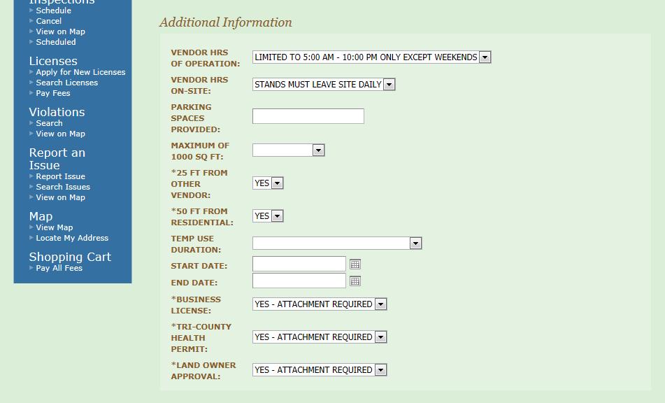 Proceed to fill out the additional information section.