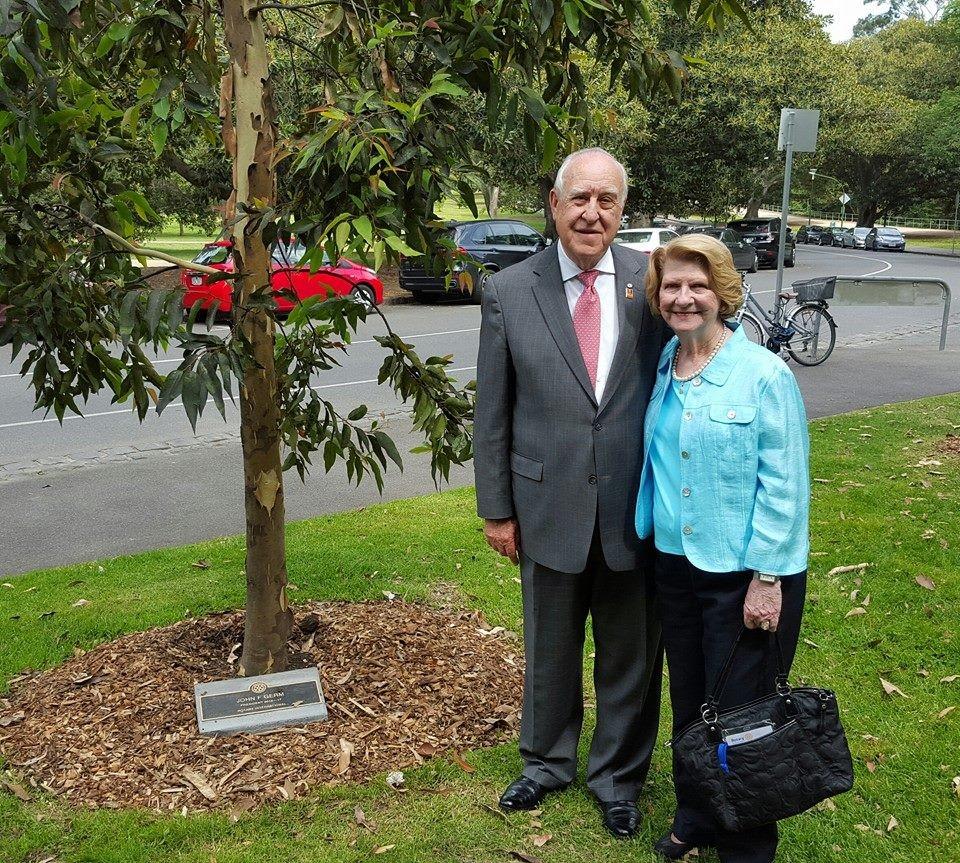 planting of a commemorative tree at Rotary Park in Melbourne.