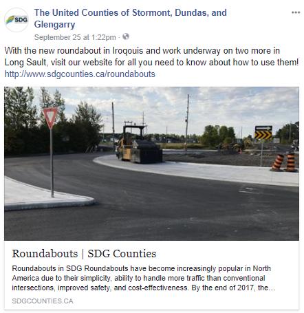 Roundabouts webpage 3 rd most viewed on the Counties website in