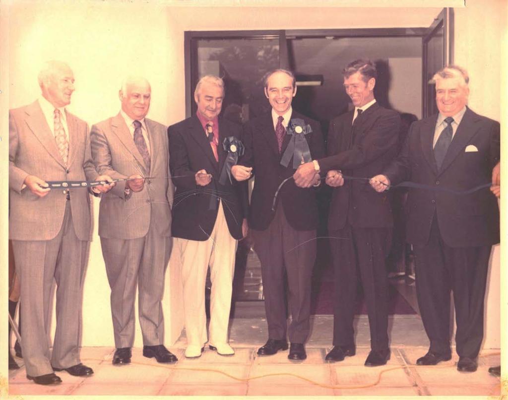 Presentation - Maxville Manor Ribbon Cutting November 1, 1968 Left to right: Allan Vallance, Osie Villeneuve, MPP,