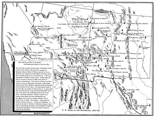 Cavalry in an Arizona Sandstorm, Harper s Weekly, Frederic Remington. Map: U.