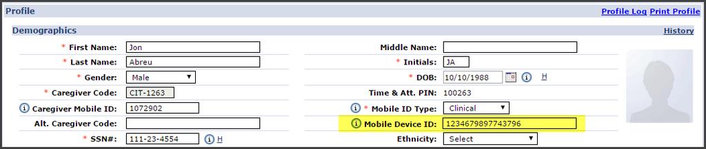 The Mobile Device ID Agencies may restrict access to the Mobile App by linking the Caregiver s Mobile ID to a Mobile Device ID.