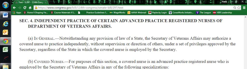 ASA on Full Practice Authority This proposed policy change would lower the standard of care for Veterans in a surgical setting where seconds count and could put the health and lives of Veterans at