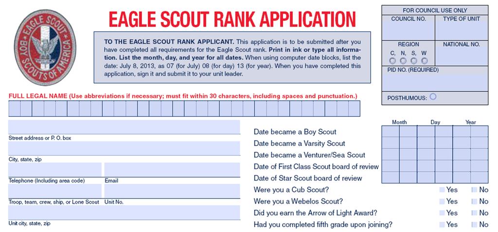 ESRA PID Number PID recommended but not required to be provided by the scout The Personal