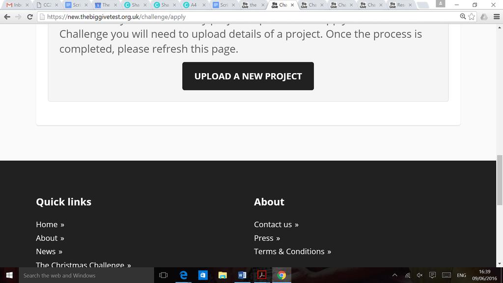 STEP 5 CREATING YOUR PROJECT Uploading a new project To upload a new project, click on the button at the bottom of the page in the 'Project' section of your application, as shown below: This will