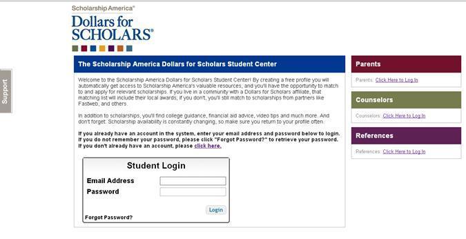 How to Access Scholarships If you re a new user, create