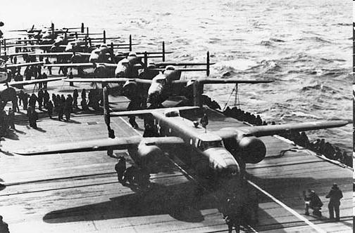 Holding the Line Against Japan In early 1942, B-25 bombers replaced the