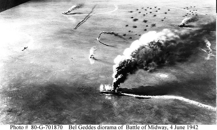 Holding the Line Against Japan The turning point in the war came during the Battle of Midway when Americans shot