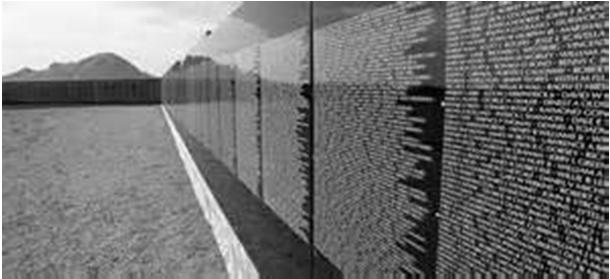 The Vietnam Veterans Memorial The Wall All 58,195 who died in the Vietnam War, from 1959 to 1975, are listed on the Memorial.