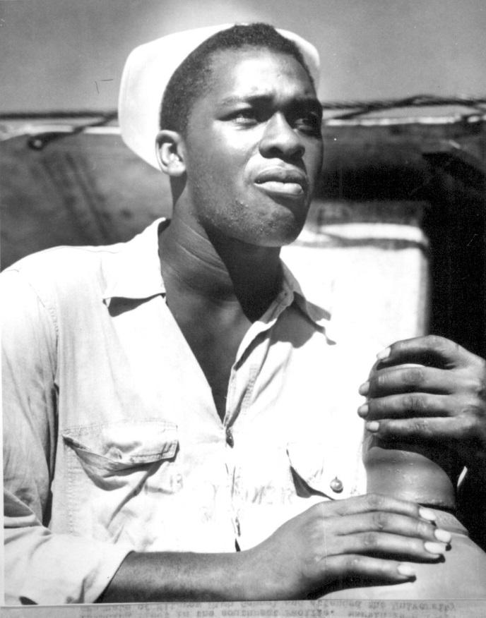 Fireman First Class Marvin Sanders Photo courtesy of the National Archives Coast Guard history Marvin Sanders Fireman First Class Marvin Sanders served in the engine room of an Army repair ship