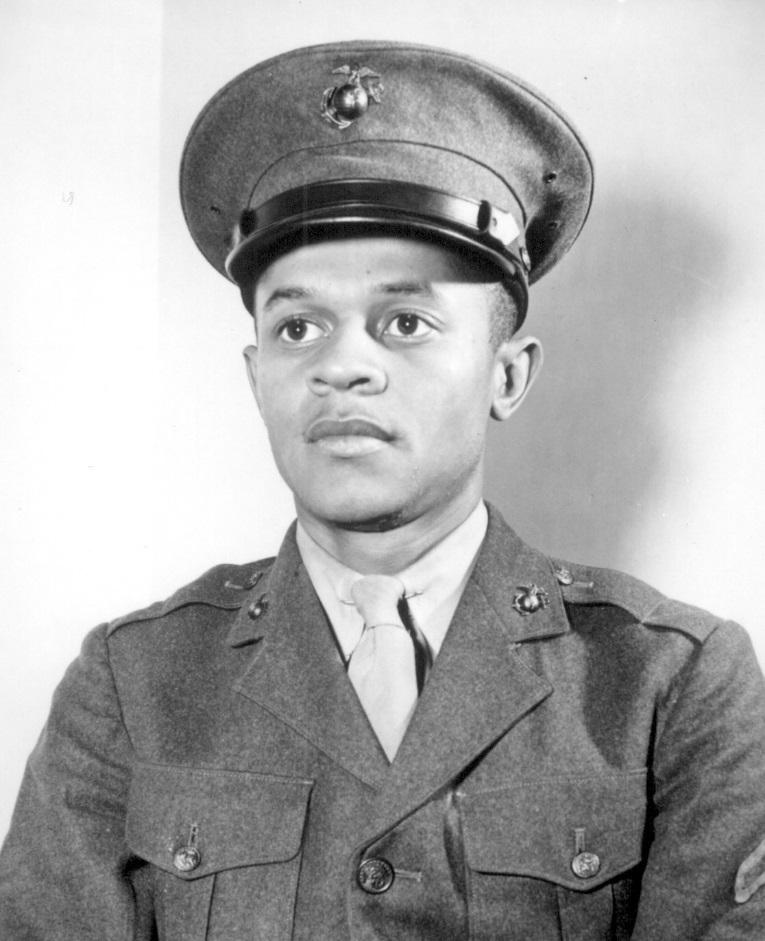 Private Howard P. Perry Breaking a tradition of 167 years, the U.S. Marine Corps started enlisting African Americans in 1942. The first man to enlist was Howard P. Perry. With 119 other recruits, he began the grueling process of becoming a Marine at Montford Point near Camp Lejeune, North Carolina.