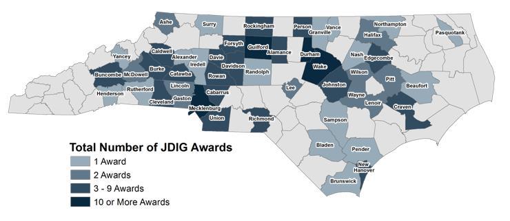 Figure 1. Location of JDIG Awards, CY 2003-2015 Figure 2.