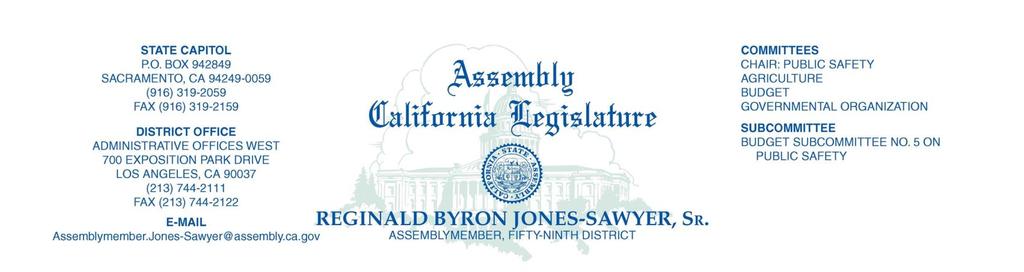 April 16, 2018 The Honorable Shirley Weber Chair Assembly Budget, Subcommittee No.