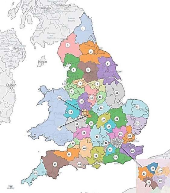 The 44 Sustainability and Transformation Partnerships (STPs) are now established across England Populations ranging from 0.3 to 2.