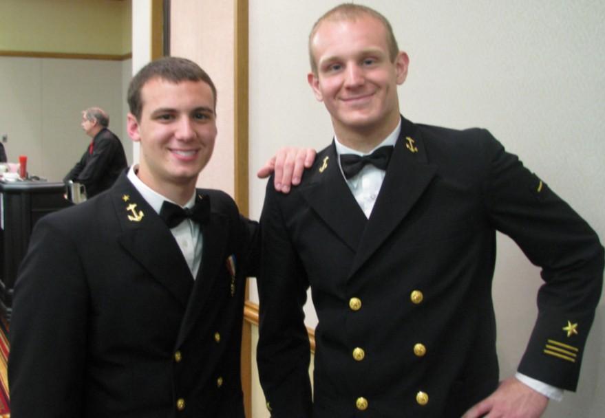 Mess Night Midshipman Schiavone (left) and Midshipman Koch