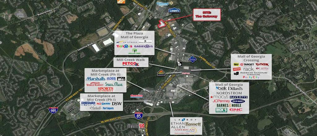 MARKETING PACKAGE FOR LEASE The Gateway Buford, GA Overview AVAILABLE 1,000-65,000 SF Description Rare prime location fronting GA 20 in Mall of Georgia Corridor.