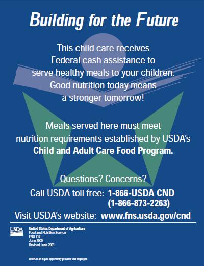 Publication Requirements Child Care Centers must have posted the following