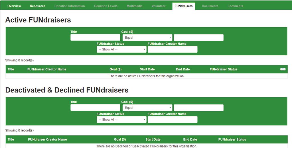 Each of these FUNdraising pages require the nonprofit s approval before they go live on the website.