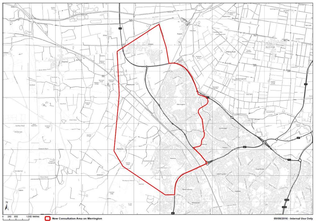 Appendix 2 Map for stage two consultation Consultees within the red line area will be notified of the consultation through direct mail.