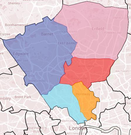 North Central London al London has a complex health and social care landscape N C L Council nt pop ractices /16 OT) 184m Council nt pop ractices /16 OT) 158m Council nt pop ractices /16 OT) 163m