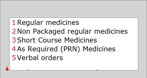In the Message lines, insert: 1. Use blank prescribing spaces to add new medicine or change existing medicines ; and 2.