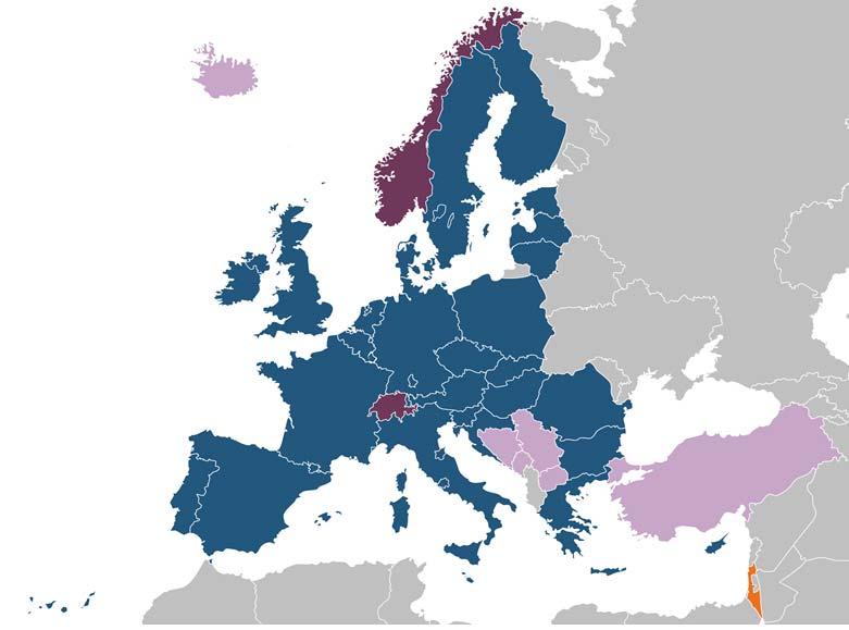 COST Countries EU 28 EU Candidates and EU Potential Candidates: Bosnia and Herzegovina fyr Macedonia