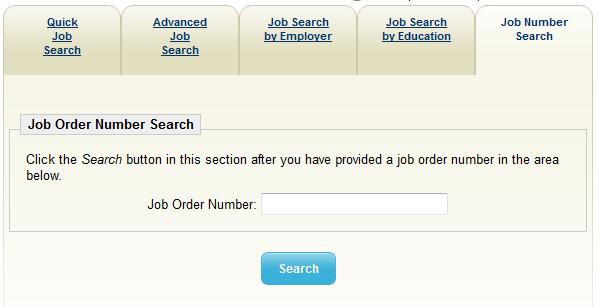 Page 10 Job Number Search This is the last tab on the right across the top of the job search screen.