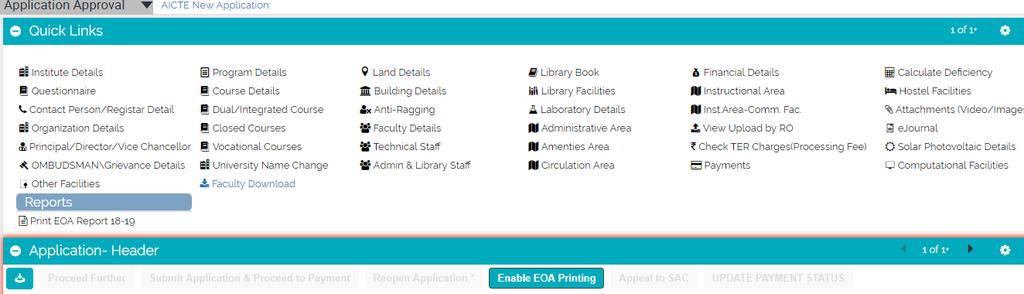 Click on Enable EOA Printing button in New/Extension Approval Screen Click on the