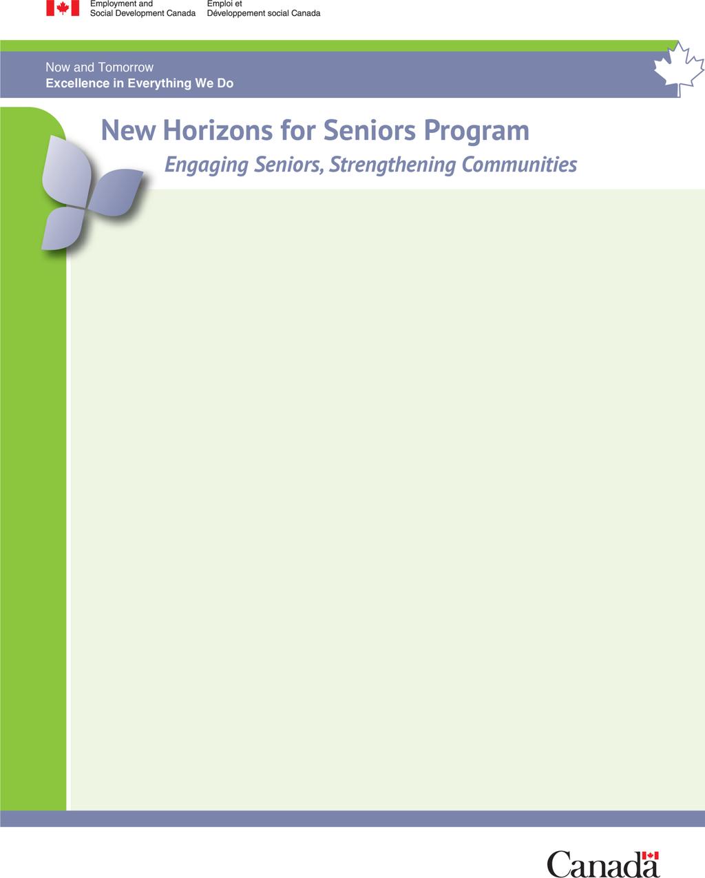 New Horizons for Seniors Program Community-Based Projects