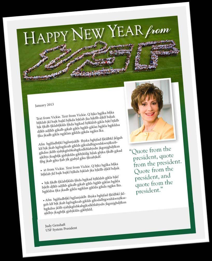 President s New Years E-newsletter January 2013 Quantity:
