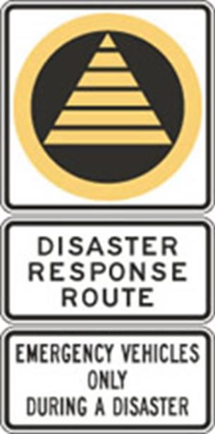Disaster Response Route - A network of pre-identified routes (including road, marine, air and rail) that can best move emergency services and supplies to where they are needed in response to a major