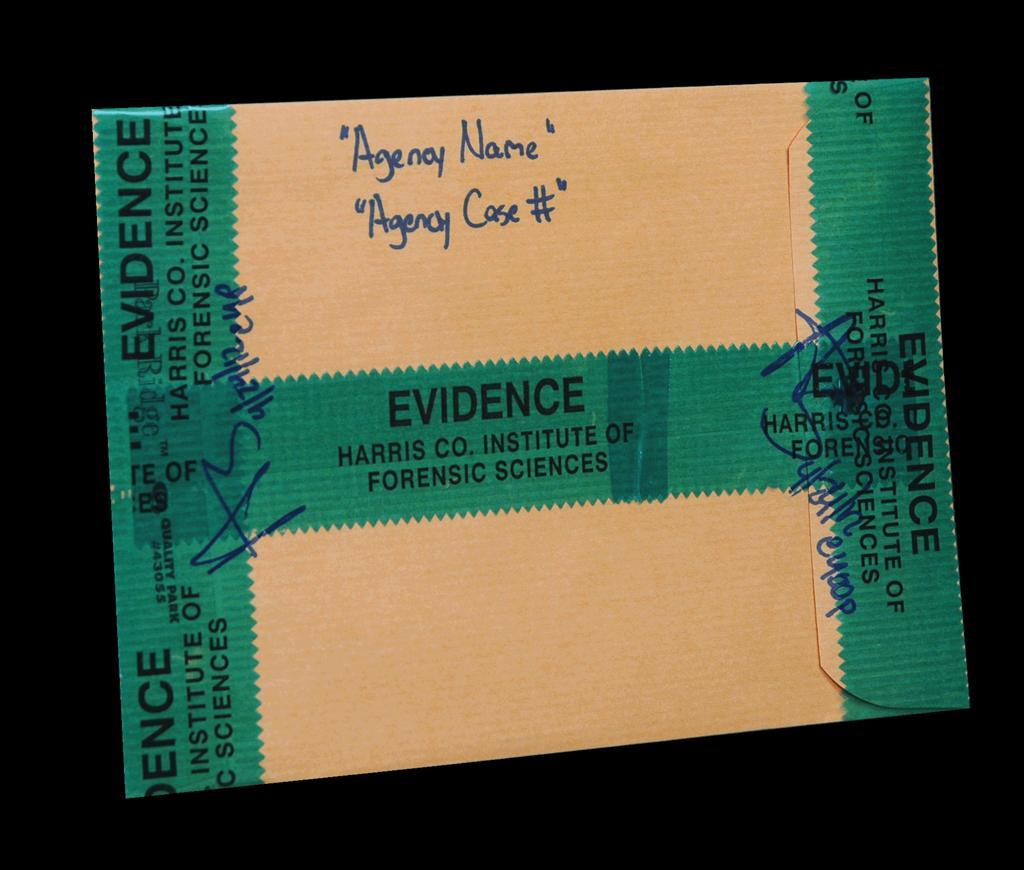 Evidence Submission Criteria #3: Evidence Must Be Labeled After sealing the evidence, the person sealing it must write their initials across both the seal and the package.
