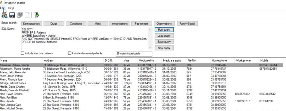 Make patient inactive by opening patient, double clicking anywhere in the details area which brings up the
