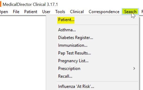 Making patients inactive (bulk inactivation) In Medical Director not in, a patient file go